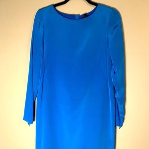 Tibi Cerulean blue silk shift dress